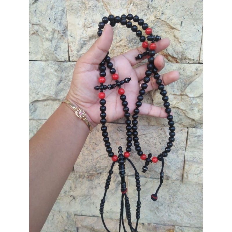 TASBIH TIJANIY YUSER BLACK MIX MARJAN
