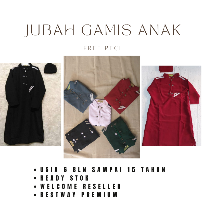 Best Seller Jubah Anak Laki / Jubah Gamis Anak Laki / Baju Muslim Jubah Gamis Anak Remaja /Jubah