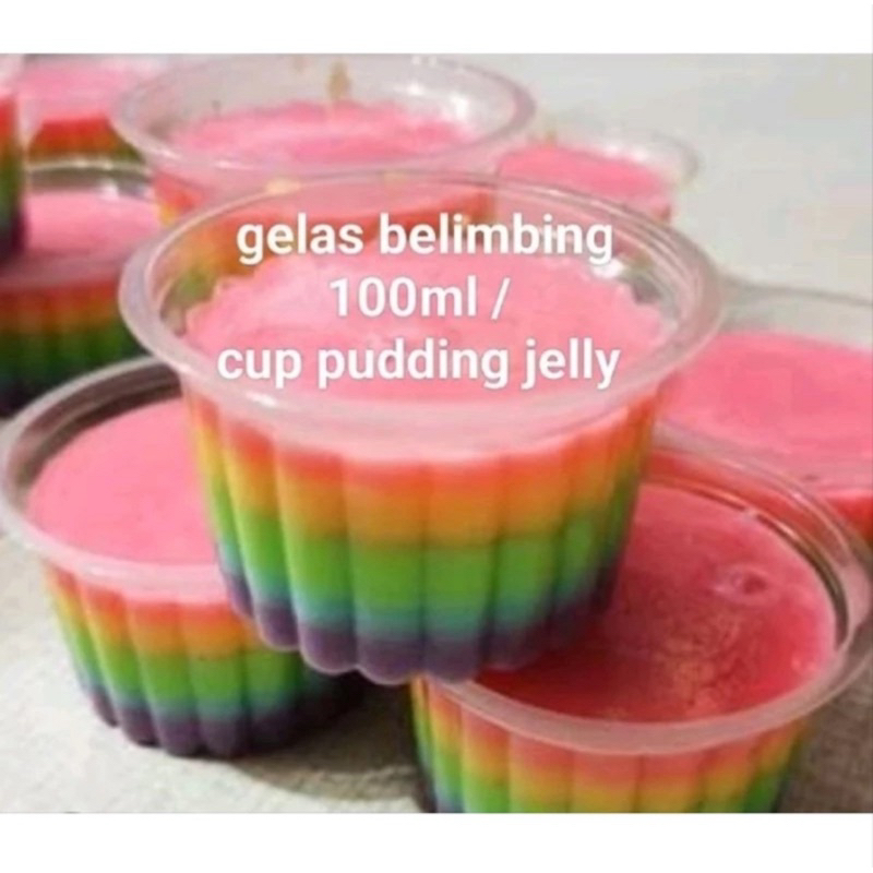 Cup Puding belimbing Agar Agar + Tutup 100ml ( pack isi 50pcs+tutup)
