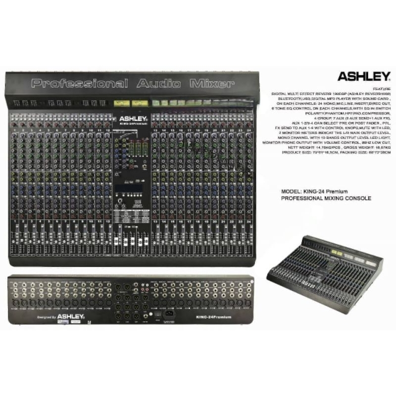 jual ASHLEY KING 24 PREMIUM AUDIO MIXER ASHLEY 24 CHANNEL KING24 PREMIUM