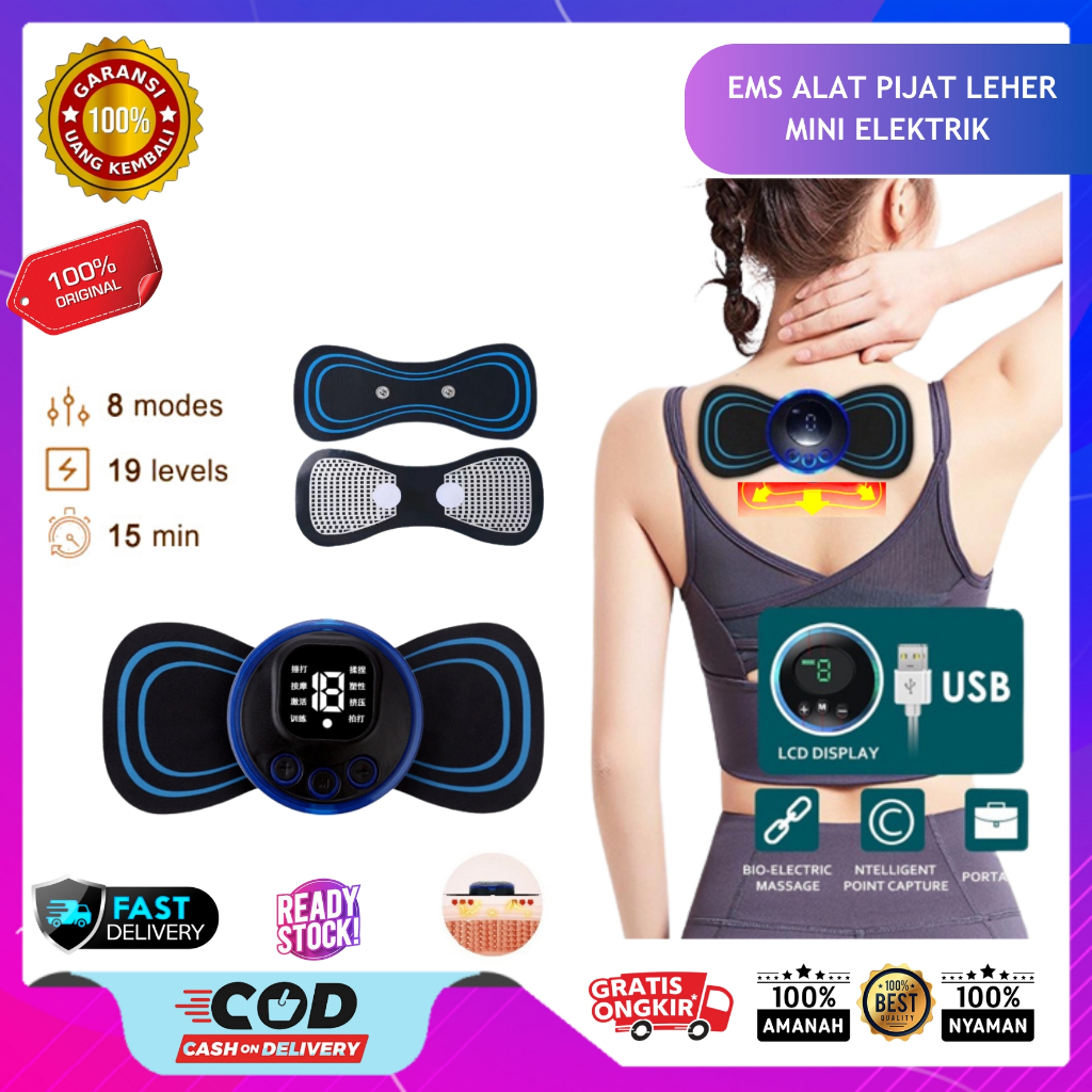 [ BISA COD ] Alat Pijat Punggung Elektrik EMS USB Recharging Terapi Pijet Leher Pundak Pinggang Lutu