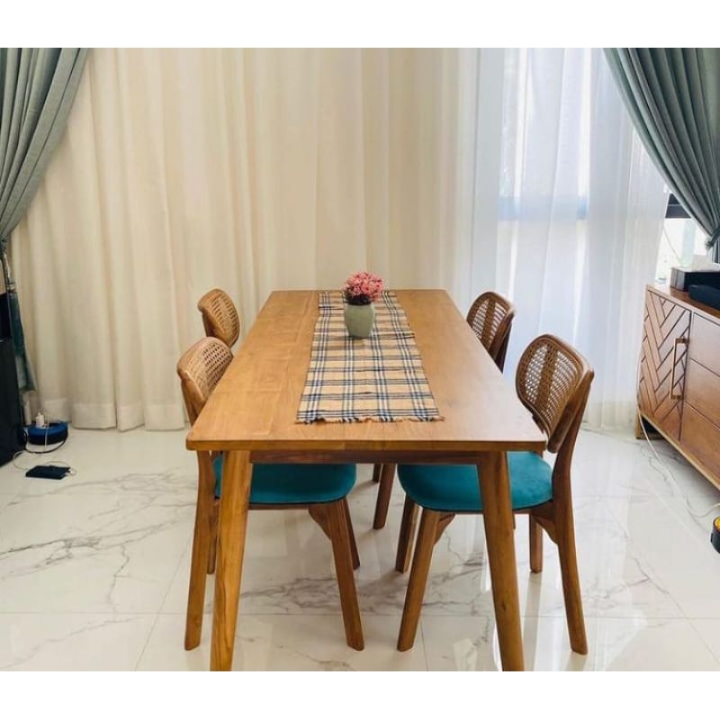 MEJA CAFE ROTAN KURSI CAFE ROTAN KAYU JATI | SET KURSI CAFE MEJA MAKAN ROTAN FURNITURE JATI