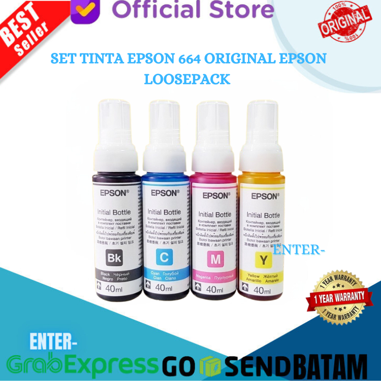 Tinta epson T664 ORI (40ml) tanpa Box loosepack