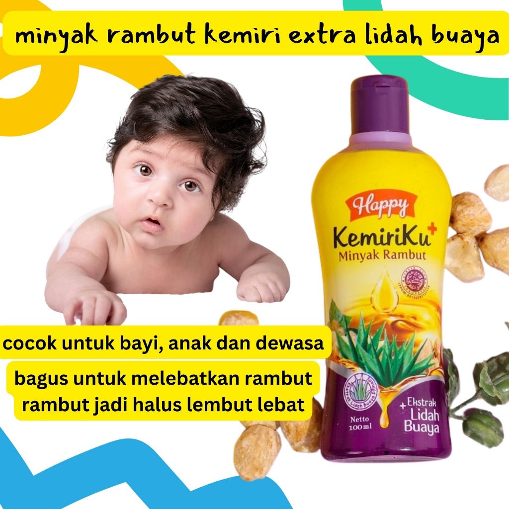 Minyak rambut bayi anak dewasa kemiri extra lidah buaya kemiriku 100ml