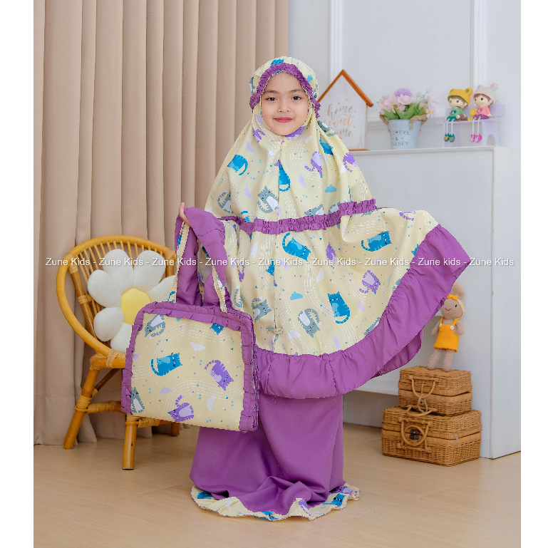 Mukena Anak Tas Sajadah 2in1 motif karakterj