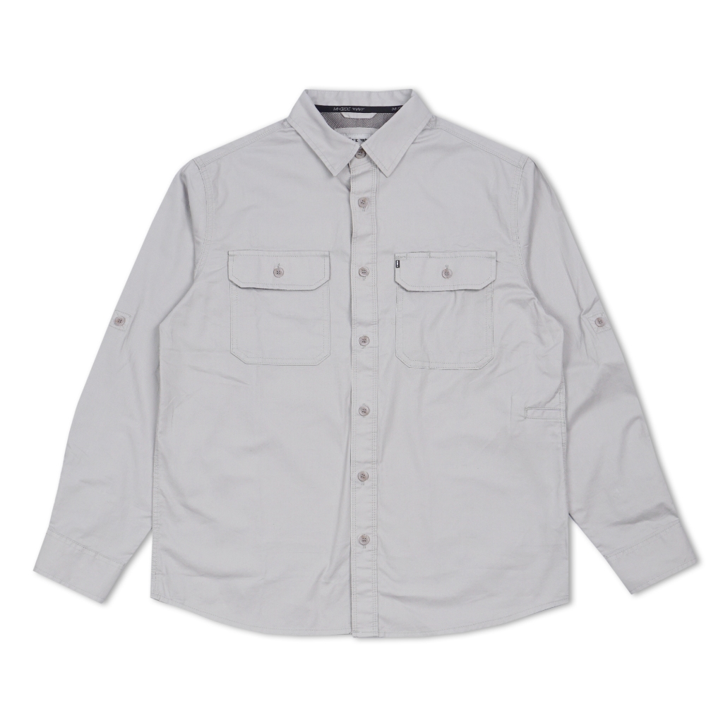 Kemeja MGEE Original - Kemeja Lengan Panjang Outdoor Original MGEE Camper 006 Light Grey