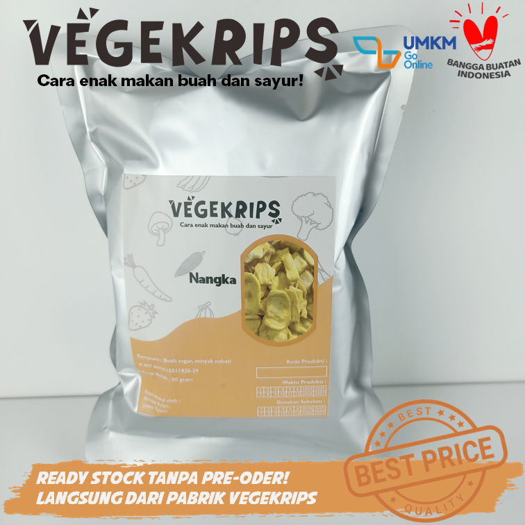 

Keripik Nangka 50 Gr Aluminium Foil VEGEKRIPS