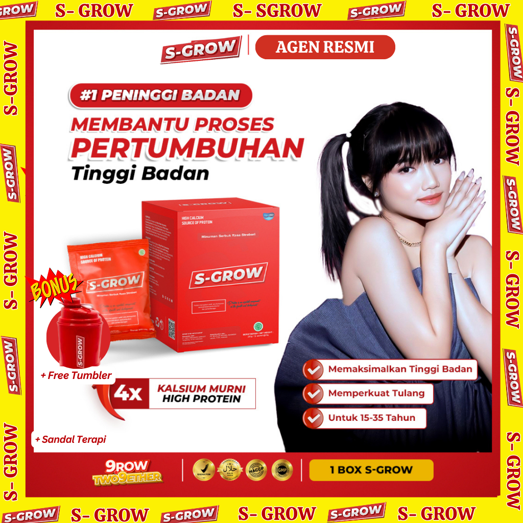 

S-GROW ( ISI 5 SACHET ) Suplemen Peninggi Badan High Calcium | Susu peninggi Badan ORIGINAL BPOM | Obat Peninggi Badan | Susu Peninggi Badan Remaja | Peninggi Badan