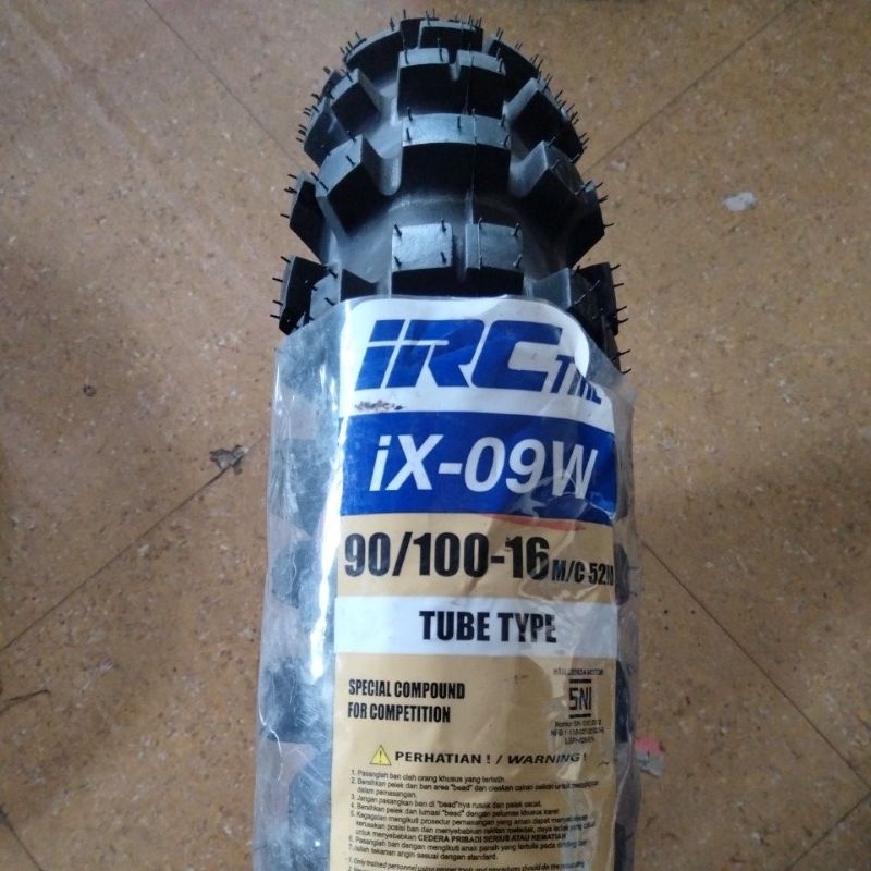 BAN TRAIL IRC 90 100 RING 16 IX-09W Ban Luar Motor Motocross Moto Cross IRC IX 09W IX09W 90/100-16 T