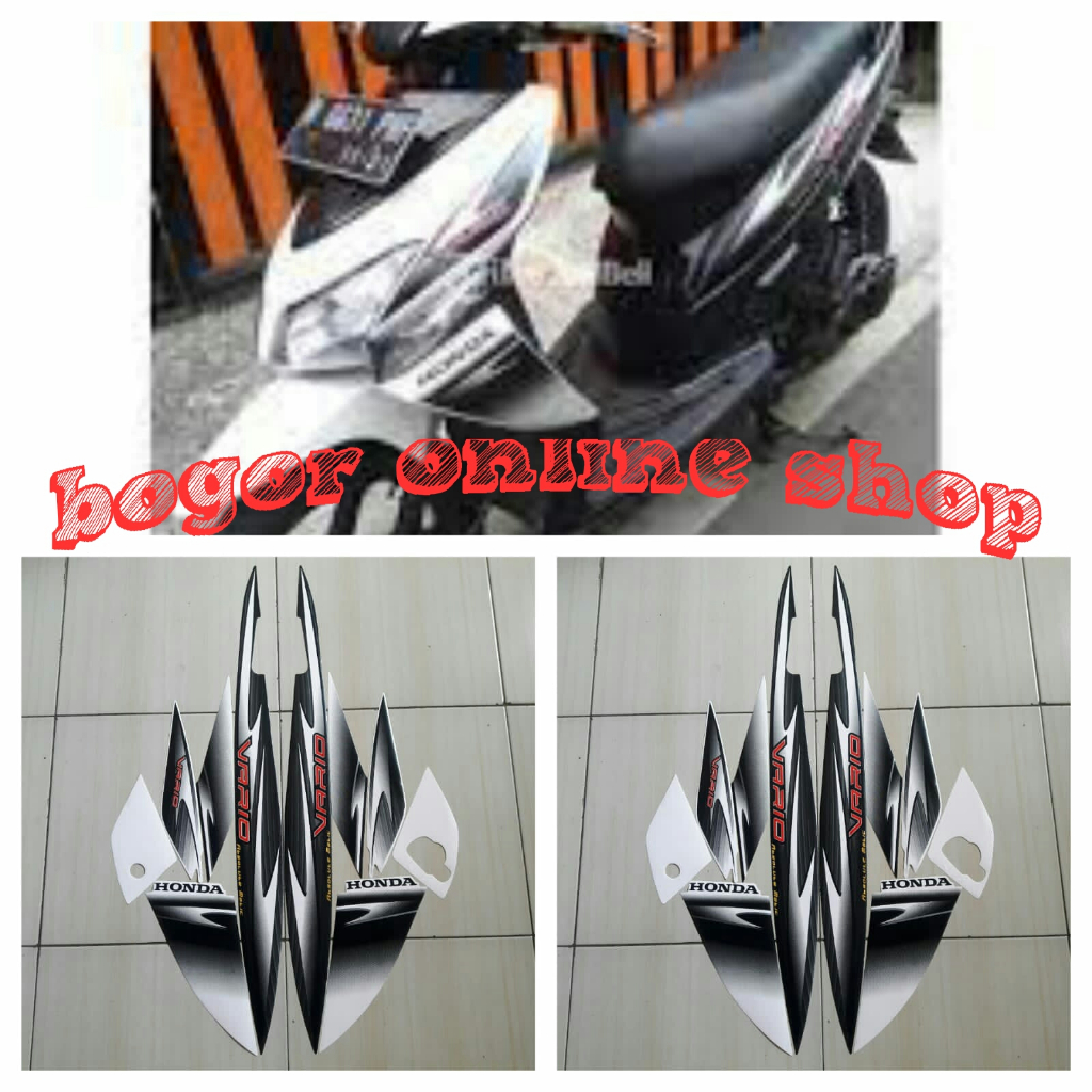stiker motor vario cw 110 2006 hitam-putih