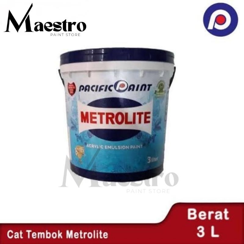 CAT TEMBOK METROLITE 5 KG/ 3 Liter KHUSUS PUTIH KEBIRUAN