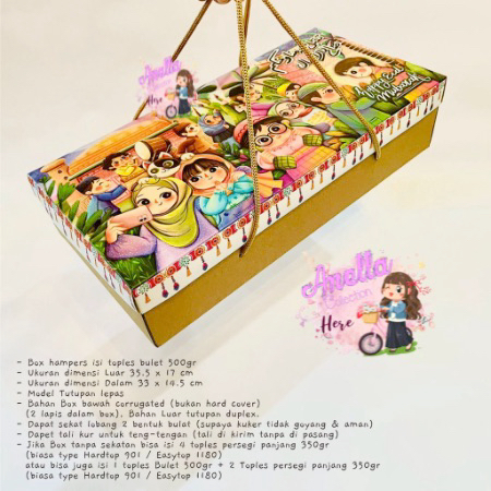 

Box isi 2 toples Bulet 500gr / isi 4 toples persegi 350 gr Edisi EID / Idul Fitri Kartun