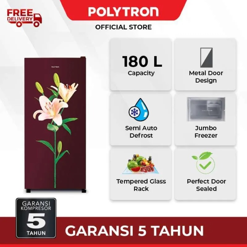 POLYTRON LEMARI ES 1 PINTU PRB 187 [ 180 LITER ]