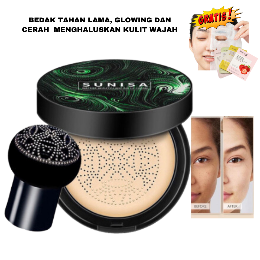 Sunisa Bedak tahan air dan keringat Glowing cushion tahan Lama original , BB dan cc cream Asli korea