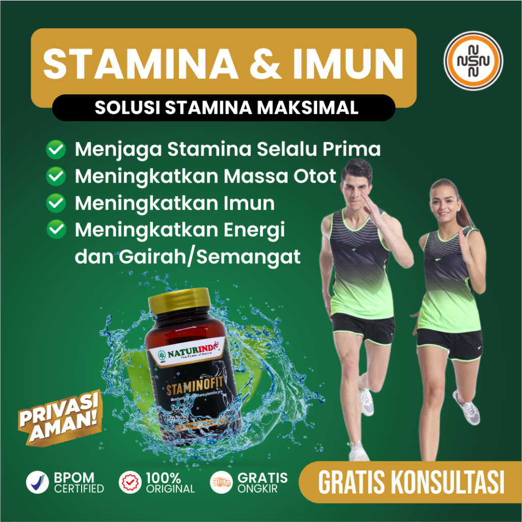 STAMINOFIT OBAT STAMINA PRIA WANITA STAMINA TUBUH DAYA TAHAN TUBUH DEWASA HERBAL NATURINDO