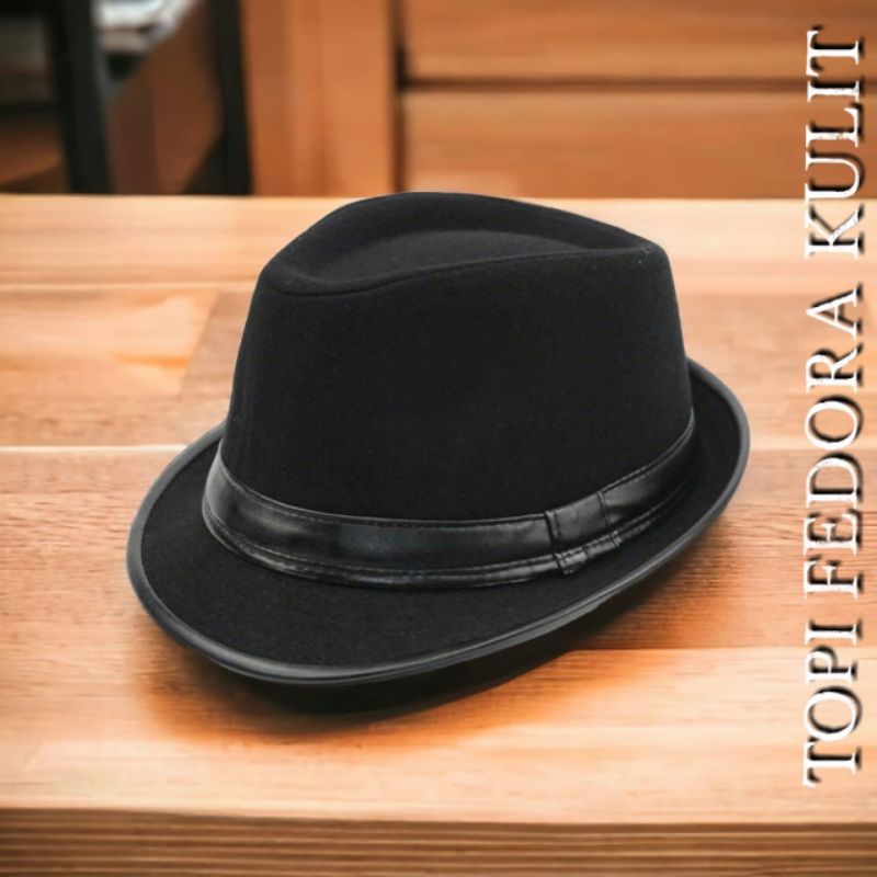 TOPI FEDORA KULIT DOMBA ASLI/TOPI KEREN/TOPI LAKEN/TOPI TOMPI