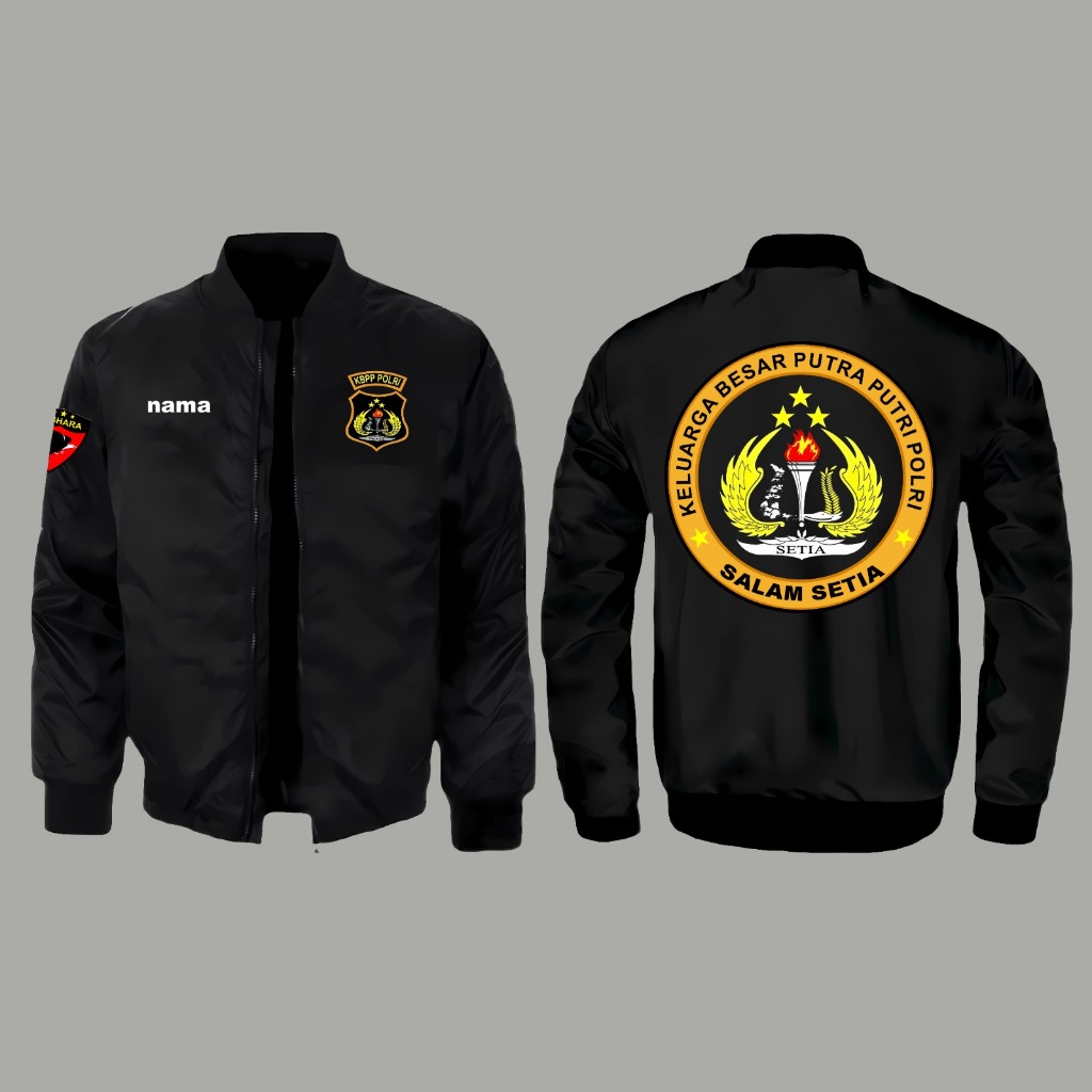 JAKET BOMBER KBPP POLRI WARNA HITAM TERBARU