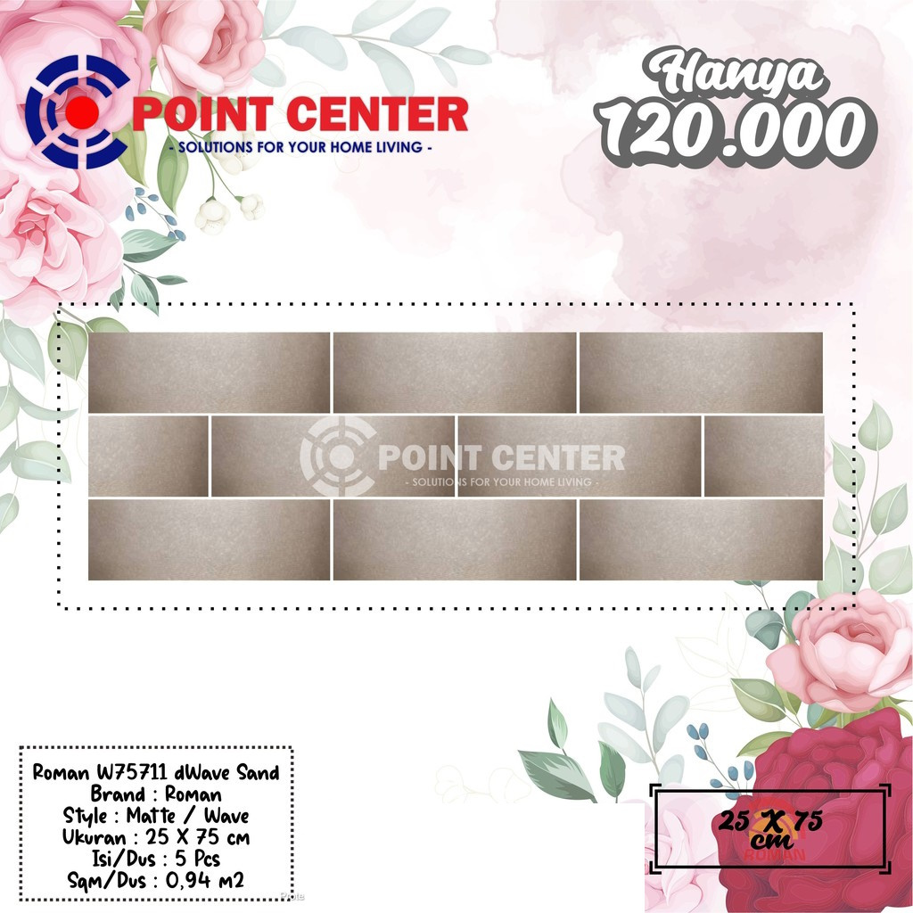 TERBAIK ROMAN KERAMIK 25 X 75 W75711 DWAVE SAND