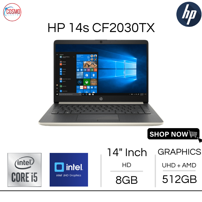 HP 14S CF2030TX INTEL CORE i5-10210U | 8GB RAM 512GB SSD | 14" INCH