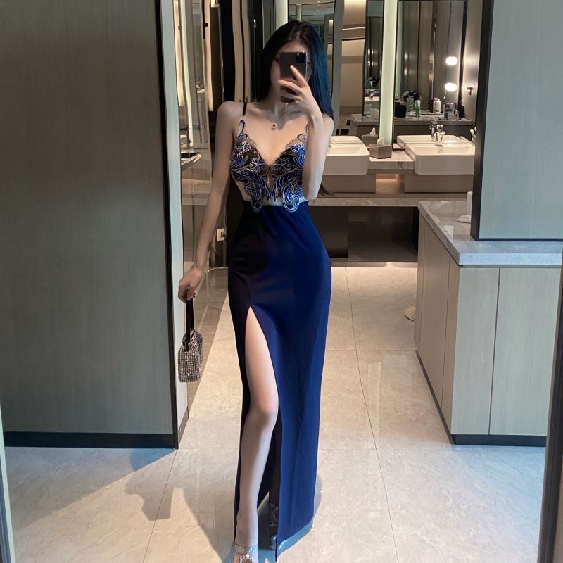 Aqila Brokat Long Dress Import Dress Pesta Dress Dinner Evening Dress Body fit Dress Dress Panjang S