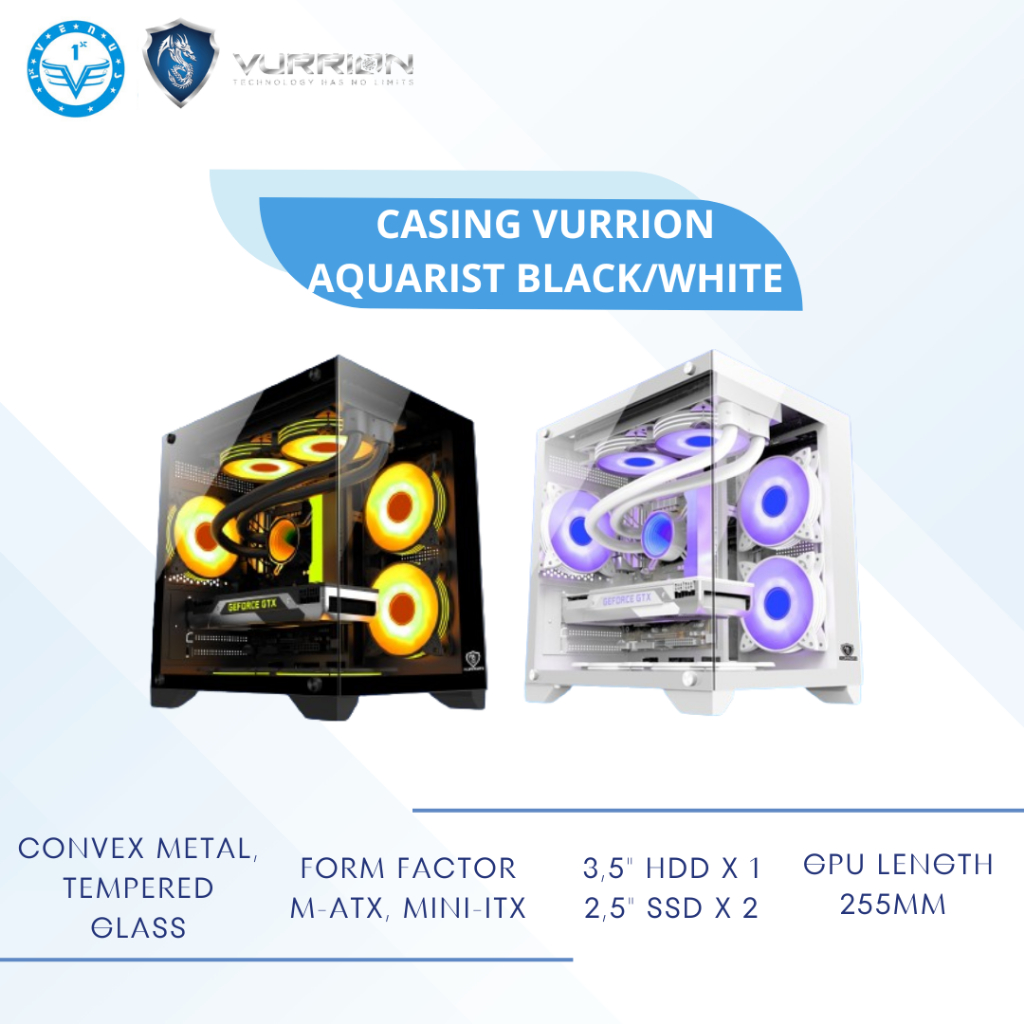 Casing Vurrion Aquarist Black / Frezen Edition / Case Vurrion Aquarist Hitam Putih / CASE20-VUR / CA