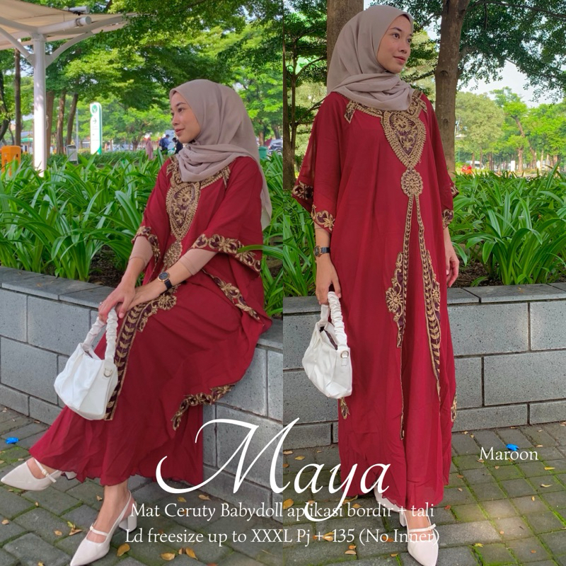 Kaftan Luna Kaftan Maya Emilia Marla Marlyn Jasmine Chleo Mieux Alaika Kaftan babydoll bordir simpel