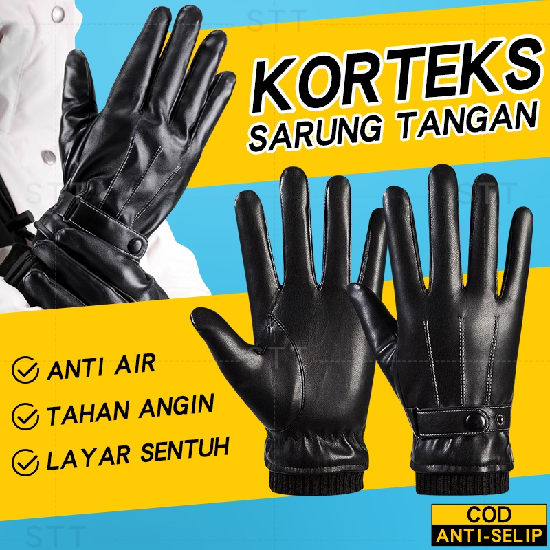 Sarung Tangan Kulit PU /Sarung tangan kulit asli full jari Sarung tangan motor kulit asli pria Sarun