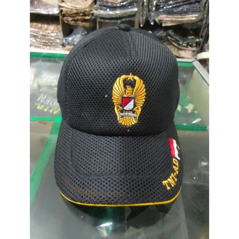 topi TNI AD jaring hitam