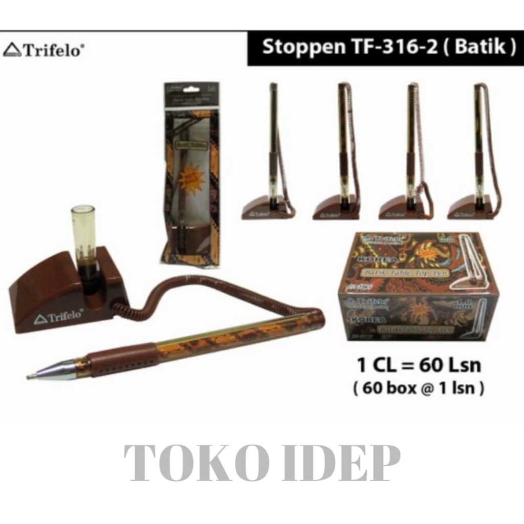 

Bolpoin Meja Tempel TRIFELO TF-316-2 1.0 mm KOREA BATIK Kantor Bank Table Top Pen Berdiri Pulpen Ballpoint Bolpen