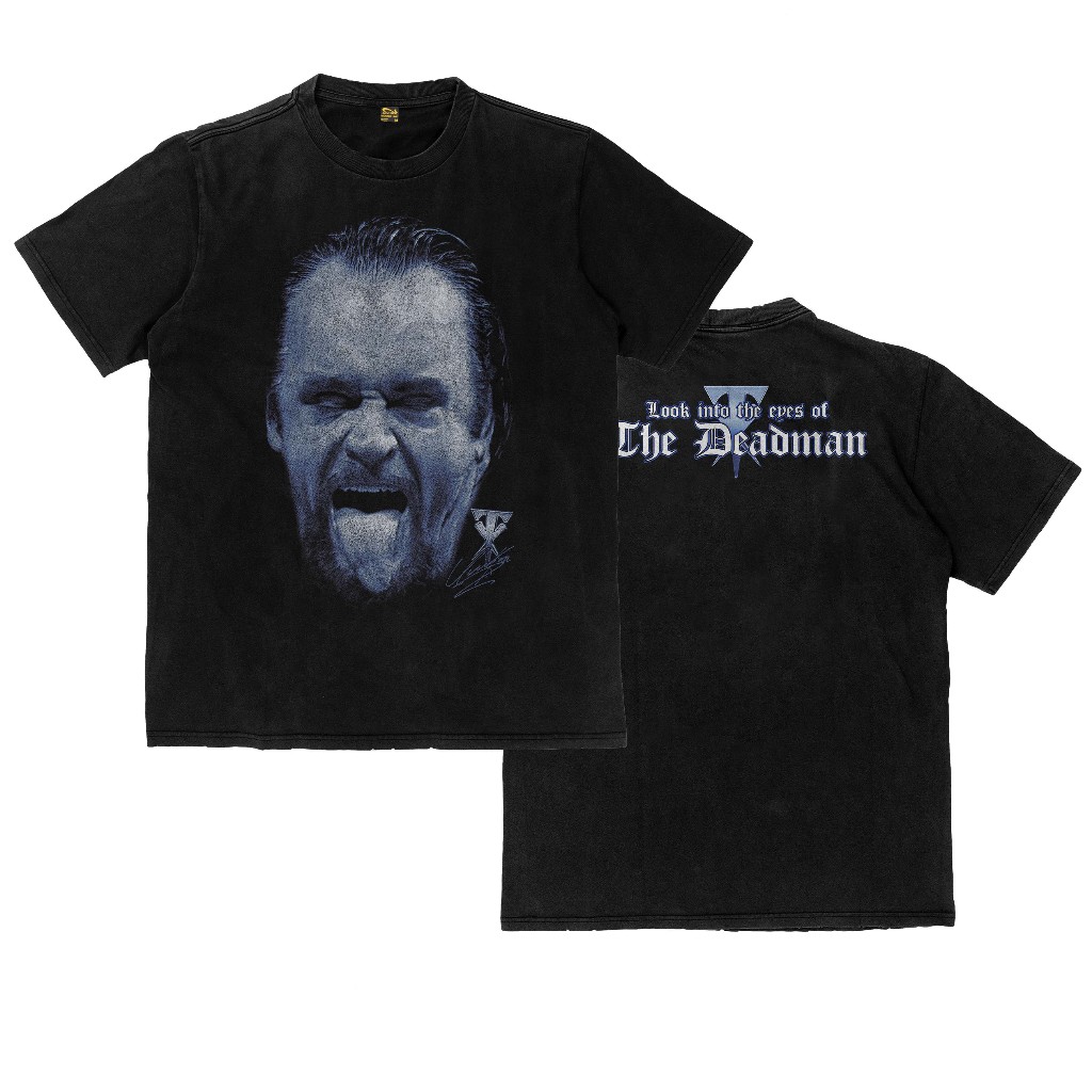 Kaos Undertaker WWE WWF The Deadman Smackdown Kaos Tebal T Shirt Flexinc 16s Heavyweight