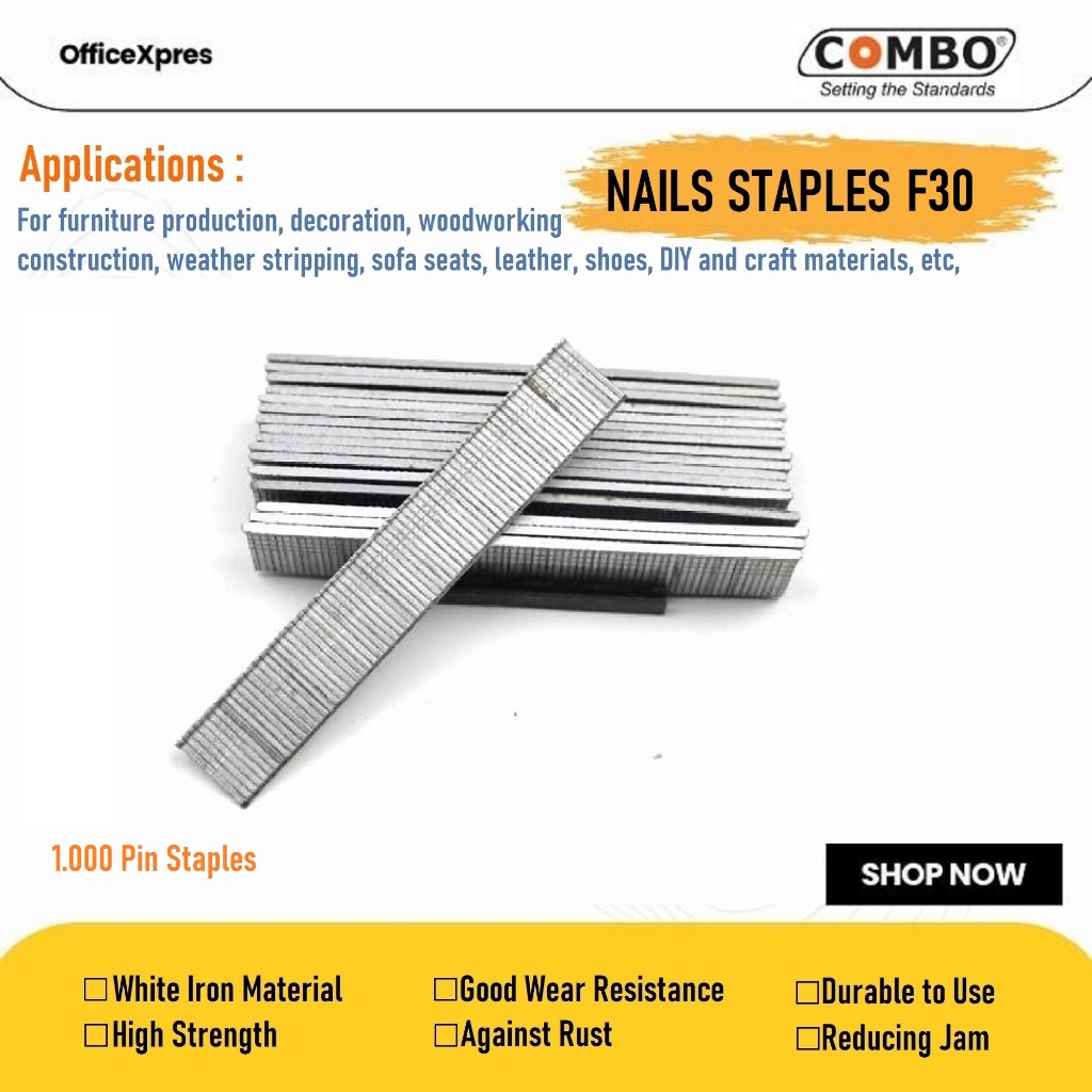 

Isi Staples / Staples Tembak / Isi Stapler Tembak / Isi Stapler Angin F30 Combo