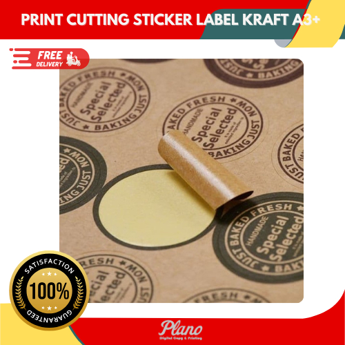 

PRINT STICKER LABEL KRAFT UKURAN A3 PLUS CUTTING