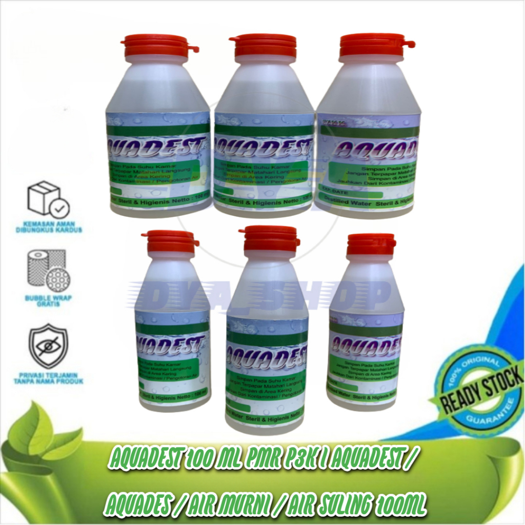Aquadest 100 ml PMR P3K I Aquadest / Aquades / Air Murni / Air Suling 100ml