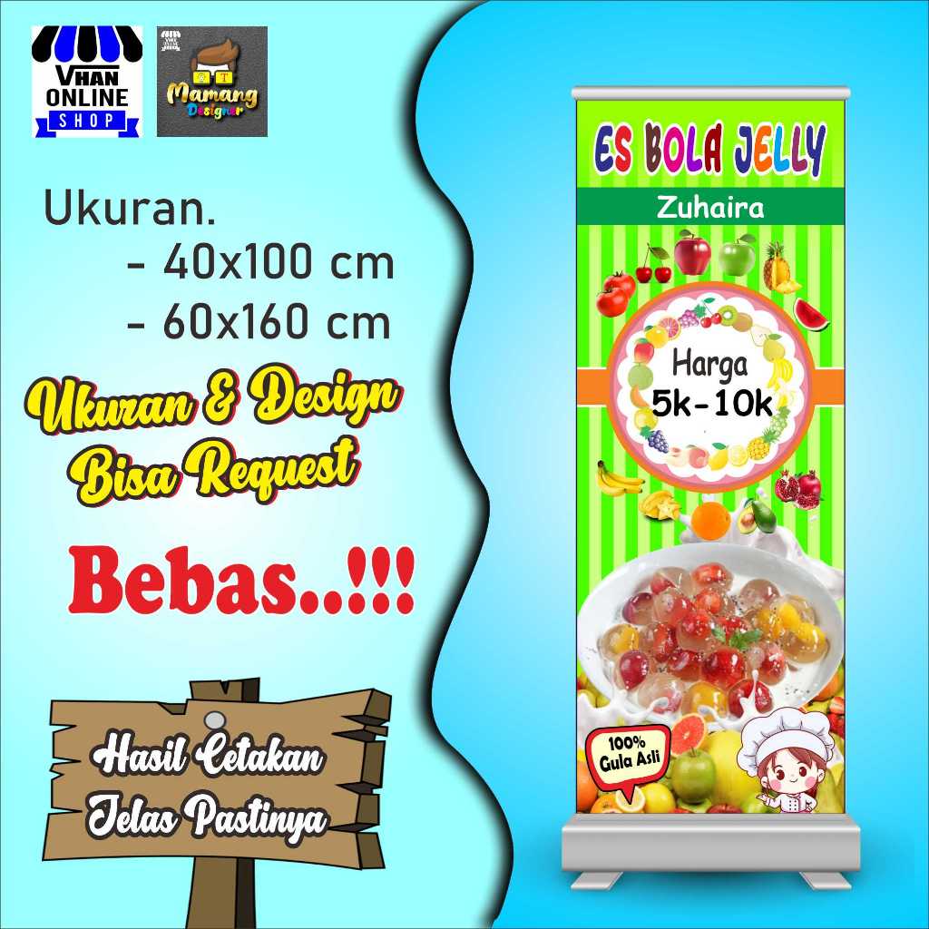Banner, MMT, Spanduk Es Bola Jelly, Jelly Ball Viral Minuman