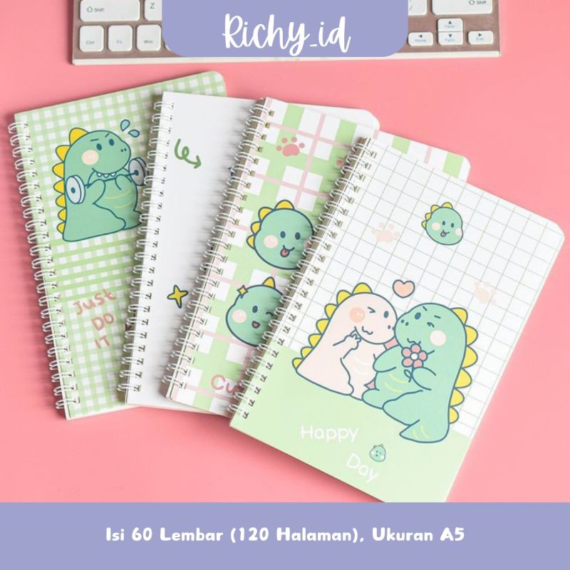 

notebook a5 / diary aesthetic / buku jurnal karakter lucu / buku spiral a5