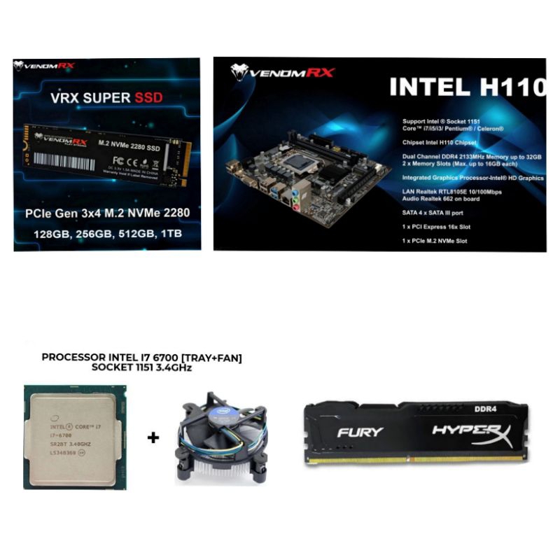 Paket Processor Intel Core i7 6700 Gen 6 LGA 1151 DDR4