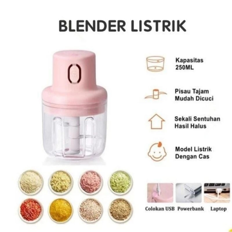Blender mini 250ml blender mpasi / bumbu / daging / bawang pisau tajam