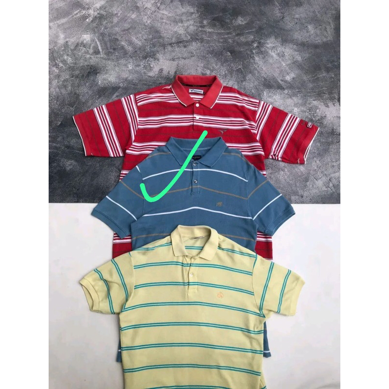 borongan kaos polo stripe