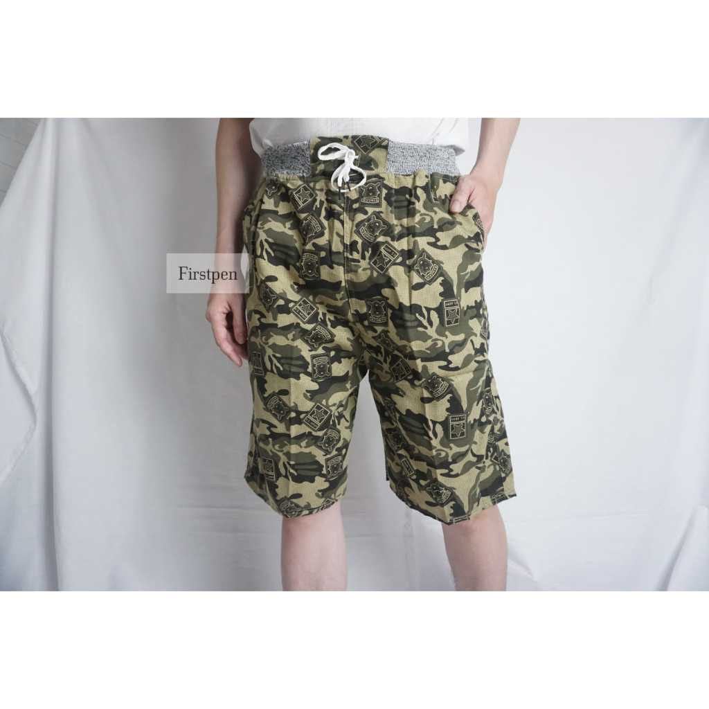 Celana Pendek Chino Pria Dewasa Motif Army