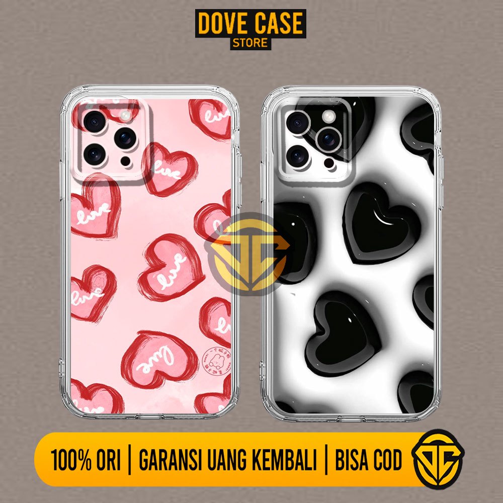 CLEAR CASE  Iphone 11 12 13 14 PRO MAX 7 8 PLUS CUTE LOVE Casing Aesthetic Kesing Hp Clear Case Soft
