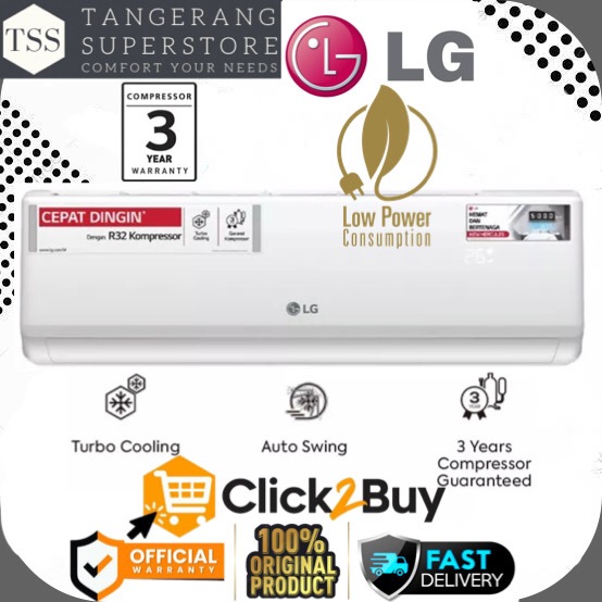 AC LG H07TN4 H07 TN4 STANDARD 3/4 PK NEW HERCULES R32 TURBO COOLING AC LG 0.75PK LOW WATT