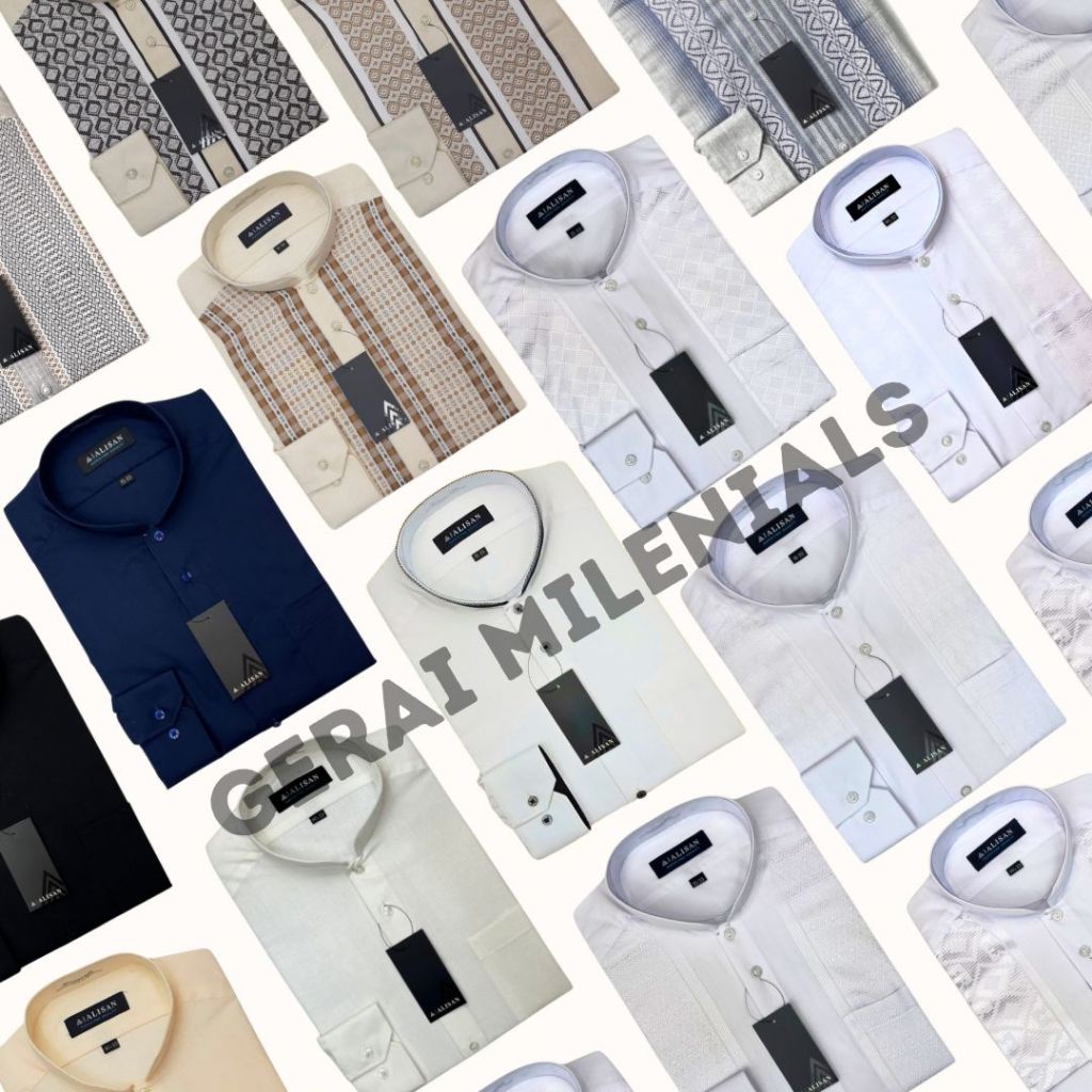 ALISAN Baju KOKO ALISAN Bordir Lengan Panjang Original Terbaru