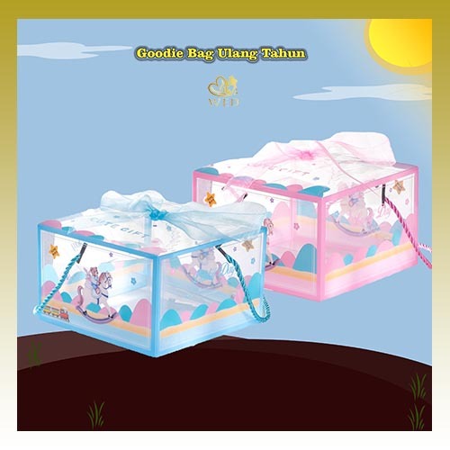 

WED Goodie Bag Ulang Tahun Anak Transparan/ Paperbag Ulang Tahun Anak Plastik Mika Tebal / Tas Hadiah Sovenir Ulang Tahun PP21