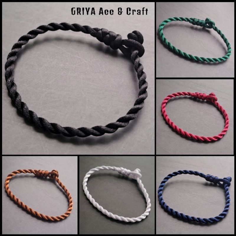 Gelang Tali Satin Ulir Polos
