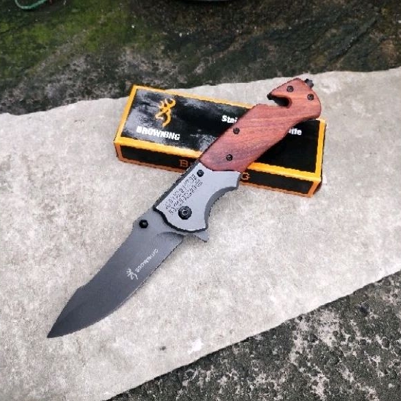Pisau lipat outdoor Browning D038 pisau camping browning d038 survival kit browning