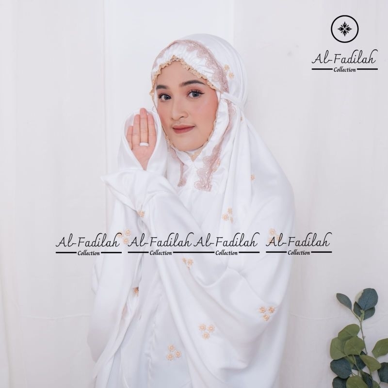 Mukena Terusan Dewasa Sutra Velvet Bordir Mawar Mukenah Lajuran