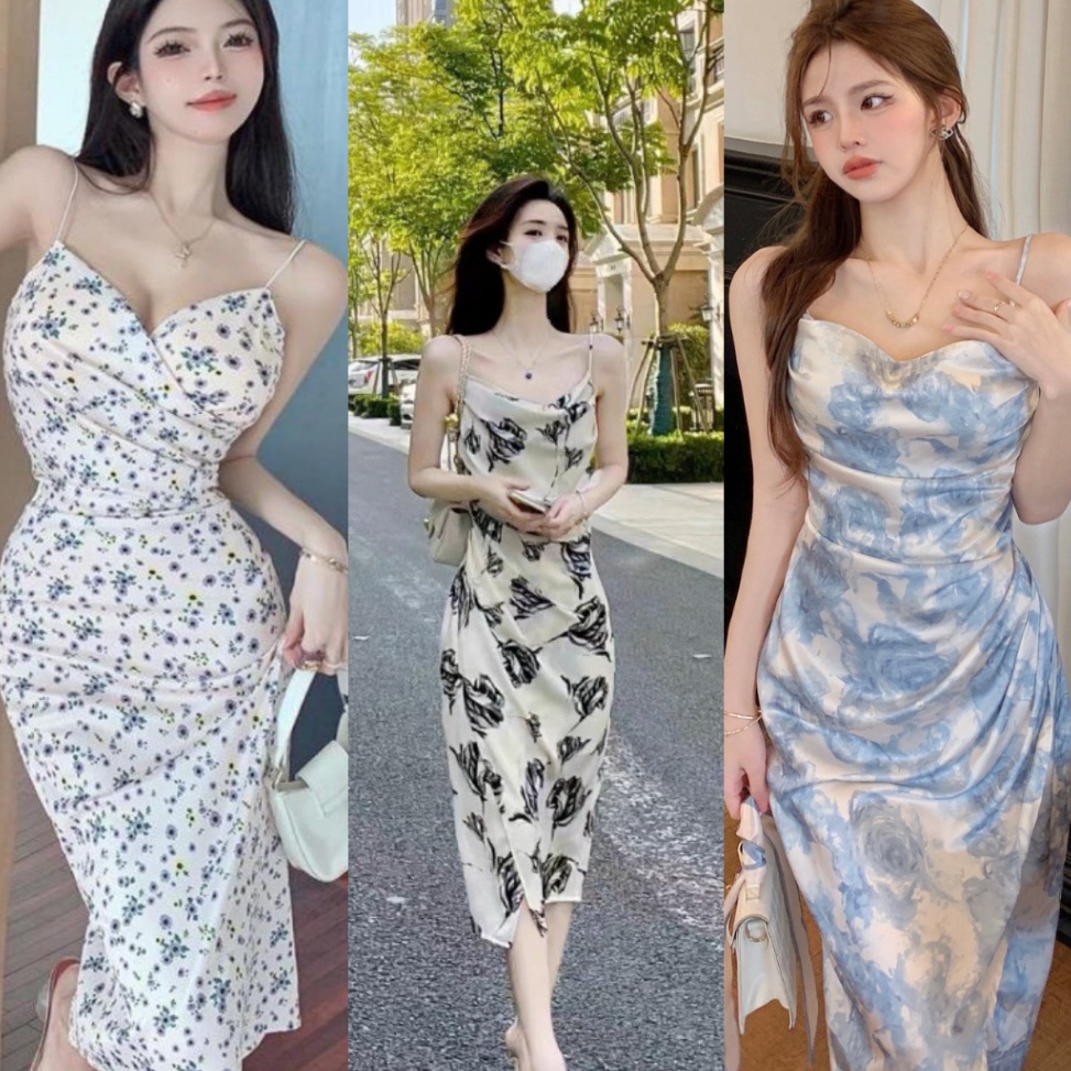 Menarik  COD  dress panjang wanita gaun wanita One Set Wanita Mezzaluna Longdress