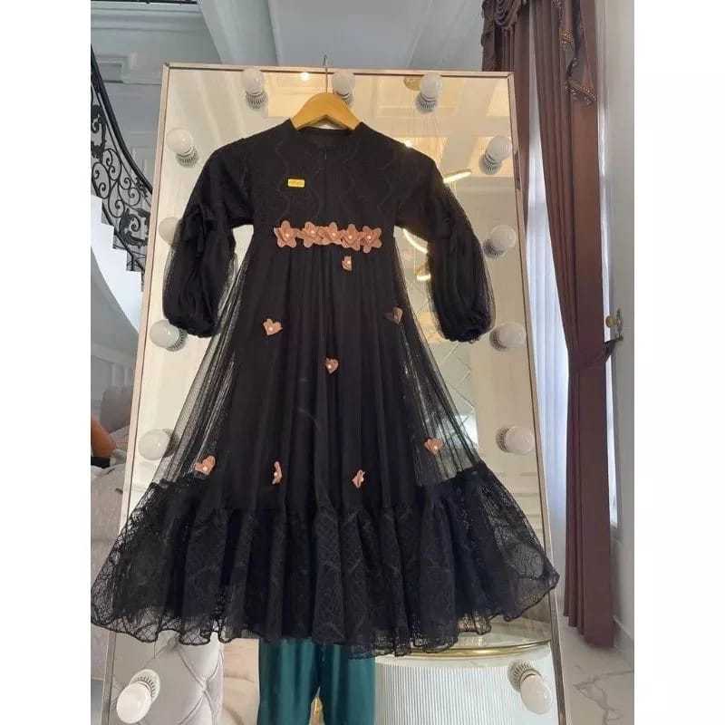 GAMIS ANAK BUNGA MEWAH BRUKAT TILE // GAMIS PESTA ANAK PEREMPUAN TERLARIS