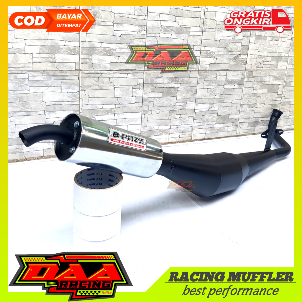 Knalpot V80 v75 Standar hitam crom BPASS superbok yamaha motor 2tak racing garing kemrincing