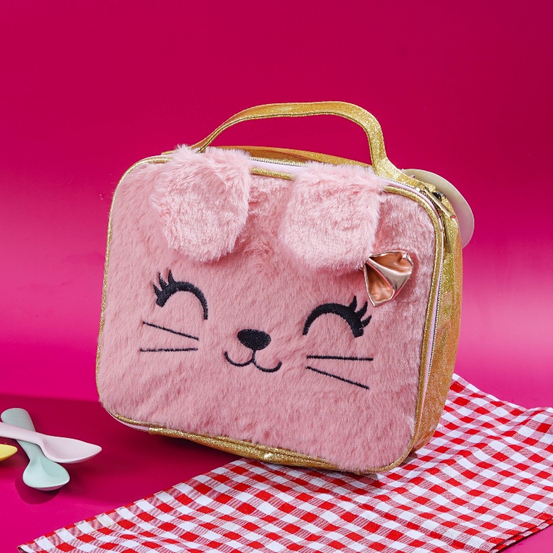 Sedia Lunch Bag Tas Bekal Anak Sekolah Korea Fluffy Bulu Import Multifungsi